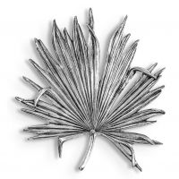 Palm Leaf Wall Art in a Silver Finish