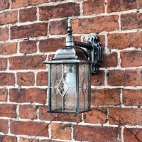 Side View of the Silver Top Fix Hanging Wall Lantern 