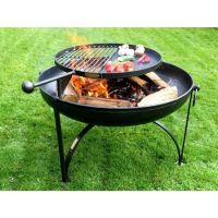 Simple Kadai Fire Bowl with Swing Arm Barbecue Rack Cooking Food