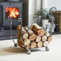 Simplistic Antique Pewter Log Rack