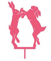 Pink Boxing Hare Silhouette Ground Spike 