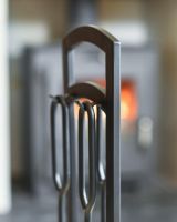 Close Up Of Simplistic Contemporary Fireside Companion Set 70cm Top