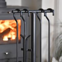 Close-up of the Tool Handles Hooked onto the Stand