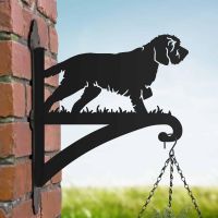 Steel Hanging Basket Bracket with Korthals Griffon Motif