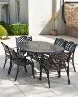 Six Seater Table and Chair Furniture Set With No Parasol
