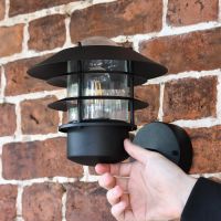 "Skive" Black Contemporary Wall Light to Scale