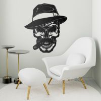 Gangster Skull with Hat & Cigar in full 