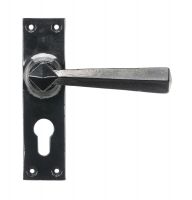 Midnight Black Lever Euro Door Handle