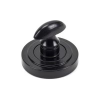 Sleek Black Round Thumbturn Set with Art Deco Cover