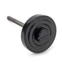 Sleek Black Round Thumbturn Set with Art Deco Cover Spindle