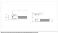 Aged Pewter Textured Unsprung Lever Door Handle on Rose Dimensions