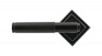 Sleek Black Textured Unsprung Lever Door Handle on Diamond Rose