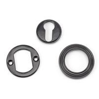 Sleek Midnight Black Beehive Circular Euro Escutcheon Parts