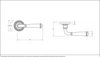 Black Beeswax Lever Door Handle on Beehive Rose Dimensions