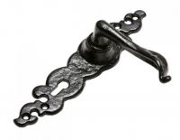 "Helmford" Slim Black Ornate Iron Door Handles