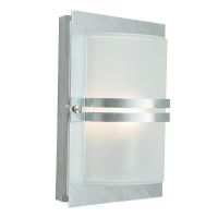 Slim Galvanised Steel "Ettington" Frosted Outdoor Wall Light