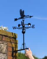 Scale Shot of Slim Steel Flying Goose Weathervane