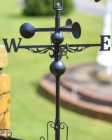 Close-Up of Directional Arms for Slim Steel Liver Bird Weathervane