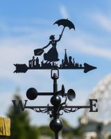 Close-Up of Mary Poppins Topper for Slim Steel Weathervane 