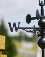 Close-Up of Steel Structure for Slim Steel Pair of Robins Weathervane