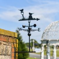 Slim Steel Pair of Robins Weathervane