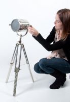 Small aluminium free standing spot light