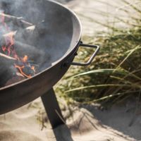 Raw Metal Fire Pit & Log Burner - 55cm Close Up