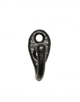 Small Antique Black Iron Single Wall Coat Hook 