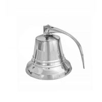  4" Bright Chrome Bell with Rope Lanyard