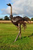 Small Ostrich Walking Sculpture
