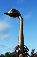Small Ostrich Walking Sculpture