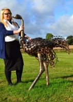 Small Ostrich Walking Sculpture