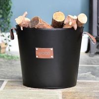 Small "Wood" Black Log Basket