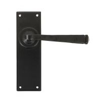 "Thornton" Smooth Black Iron Contemporary Door Handles
