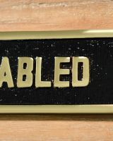 Solid Brass "Disabled" Bathroom Sign