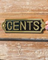 Solid brass "Gents" toilet sign to Scale