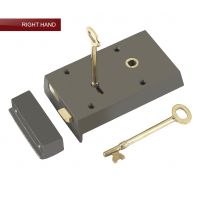 "Penbrook" Cast Iron and Brass Rim Lock - Left or Right Hand 
