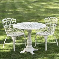 Solid Cream "Royal Ascott" Two Seater Bistro Set