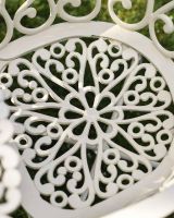 Close-Up of Seat for Solid Cream "Royal Ascott" Two Seater Bistro Set