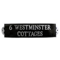 "The Huntingdon" Modern Brass Sign Finished in a Bright Chrome