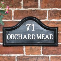 Black Traditional house name plaque with letters & numbers