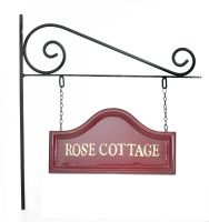 Claret Arched House sign on Wall Mounted Bracket