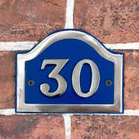 Blue & Chrome cast number sign
