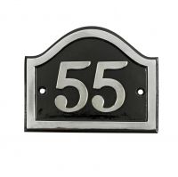 Cast brass, chrome & black finish number sign