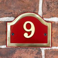 Solid brass house number plaque