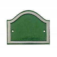 Green & Chrome Blank Arched House Number Sign Plaque