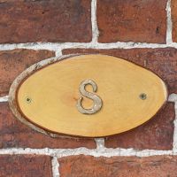 Natural Hard Wood Rustic House Number Sign - 8