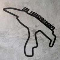 Spa-Francorchamps Race Track Wall Art on a Rustic Grey Wall
