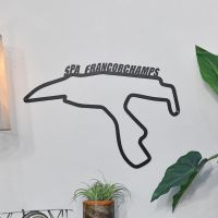 Spa-Francorchamps Race Track Steel Wall Art in Situ on a White Wall