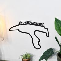 Spa-Francorchamps Race Track Steel Wall Art in Situ in the Living Room